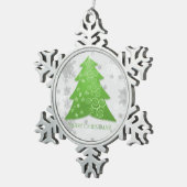 Weihnachts-Weihnachtsbaum Schneeflocken Schneeflocken Zinn-Ornament (Rechts)