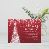 Weihnachts-Weihnachtsbaum Silver Red Wedding Detai Begleitkarte (Stehend Vorderseite)