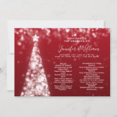 Weihnachts-Weihnachtsbaum Silver Red Wedding Menü  Einladung (Vorderseite)