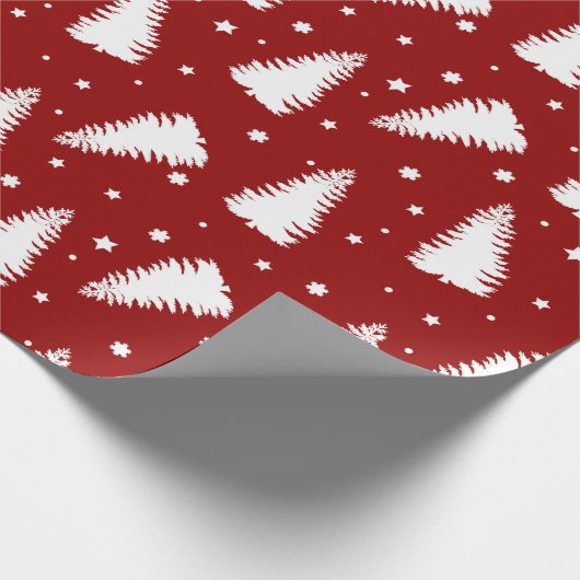 Weihnachts-Weihnachtsbaum Snowflake Muster Geschenkpapier (Ecke)