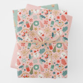 Weihnachts-Weihnachtsbaum-Stars-Wrapping Paper-Set Geschenkpapier Set (Beispiel)