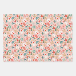 Weihnachts-Weihnachtsbaum-Stars-Wrapping Paper-Set Geschenkpapier Set