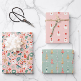 Weihnachts-Weihnachtsbaum-Stars-Wrapping Paper-Set Geschenkpapier Set