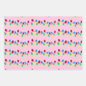 Weihnachts-Weihnachtsbäume auf Rosa Geschenkpapier Set (Vorderseite)