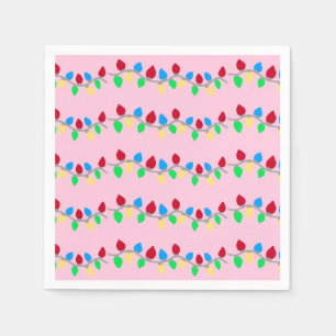 Weihnachts-Weihnachtsbäume auf Rosa Serviette