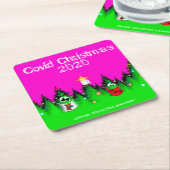 Weihnachts-Weihnachtsbäume mit Maske Rechteckiger Pappuntersetzer (angewinkelt)