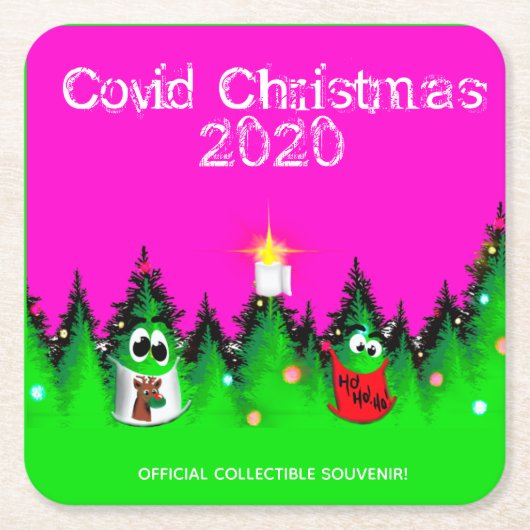 Weihnachts-Weihnachtsbäume mit Maske Rechteckiger Pappuntersetzer (Vorderseite)