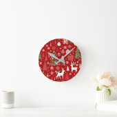 Weihnachts Weihnachtsbäume Schneeflocke Runde Wanduhr (Zuhause)