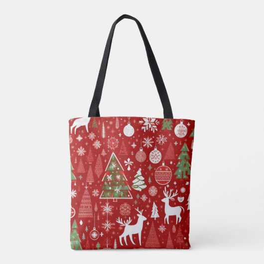 Weihnachts Weihnachtsbäume Schneeflocke Tasche (Rückseite)