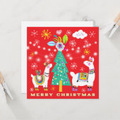 Weihnachts-Weihnachtsbaumkarte von Llamas Karte (Vorderseite/Rückseite Beispiel)