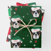 Weihnachts-Weihnachtsboxer-Hund-Schneeflocke Geschenkpapier Set (Beispiel)