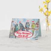 Weihnachts-Weihnachtsbudgien-Budgie-Funny-Bird-Car Karte (Gelbe Blume)