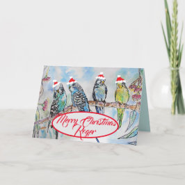 Weihnachts-Weihnachtsbudgien-Budgie-Funny-Bird-Car Karte