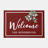 Weihnachts-Weihnachtsburgundy-Doormat Fußmatte (Vorderseite)