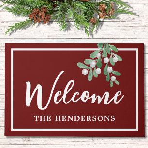 Weihnachts-Weihnachtsburgundy-Doormat Fußmatte