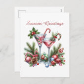 Weihnachts-Weihnachtscocktails Feiertagspostkarte (Vorne/Hinten)