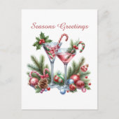 Weihnachts-Weihnachtscocktails Feiertagspostkarte (Vorderseite)