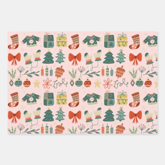 Weihnachts-Weihnachtsdekorationspapier Geschenkpapier Set (Vorderseite 2)