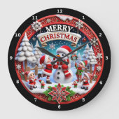 Weihnachts-Weihnachtsdekore Große Wanduhr (Vorderseite)