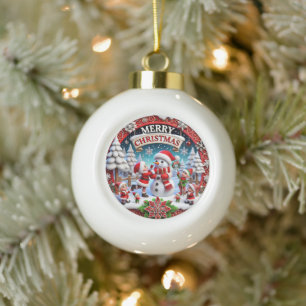 Weihnachts-Weihnachtsdekore Keramik Kugel-Ornament