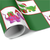 Weihnachts-Weihnachtsdinosaurier-Muster Party-Verp Geschenkpapier (Rolleneckpunkt)