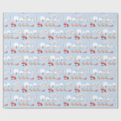 Weihnachts-Weihnachtsdorf und Fun Rentier Geschenkpapier (Flach)