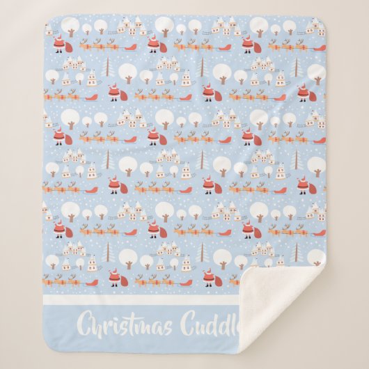 Weihnachts-Weihnachtsdorf und Fun Rentier Sherpadecke (Vorderseite)