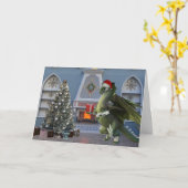 Weihnachts-Weihnachtsdrachenbaum-Feuerplatz-Szene- Karte (Gelbe Blume)