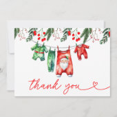 Weihnachts-Weihnachtsdusche Begrüßungszeichen Dankeskarte (Vorderseite)