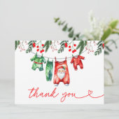 Weihnachts-Weihnachtsdusche Begrüßungszeichen Dankeskarte (Stehend Vorderseite)