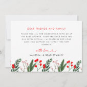 Weihnachts-Weihnachtsdusche Begrüßungszeichen Dankeskarte (Rückseite)