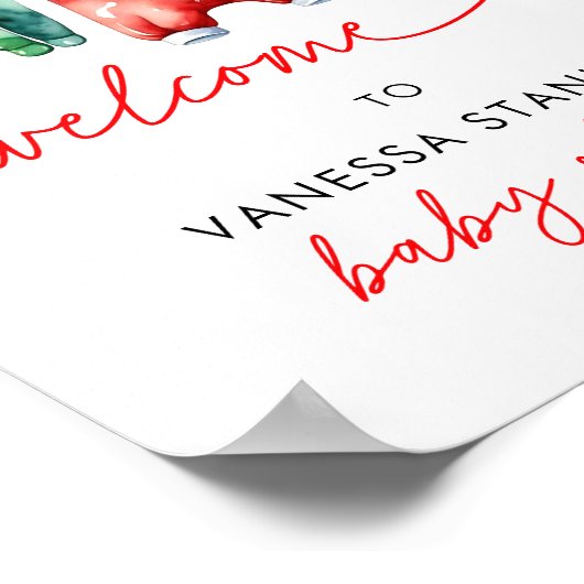 Weihnachts-Weihnachtsdusche Begrüßungszeichen Poster (Ecke)