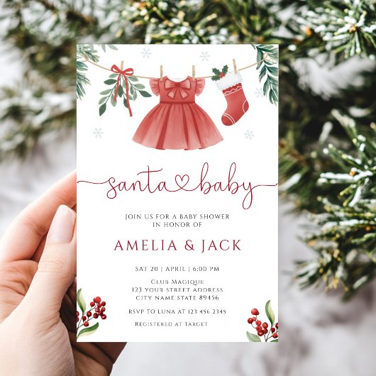 Weihnachts-Weihnachtsdusche Einladung