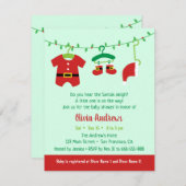 Weihnachts-Weihnachtsdusche im Dezember Einladunge Begleitkarte (Vorne/Hinten)