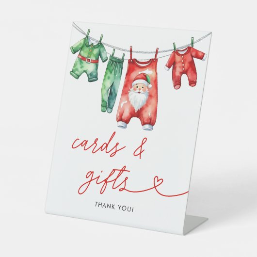 Weihnachts-Weihnachtsduschkarten & Geschenke Sockelschild (Vorderseite)