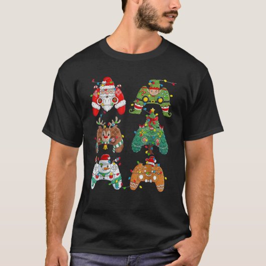 Weihnachts-Weihnachtself Reindeer Gaming-Controlle T-Shirt (Vorderseite)