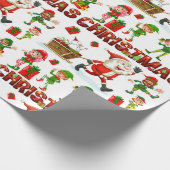 Weihnachts-Weihnachtself Weihnachtswrapping Papier Geschenkpapier (Ecke)