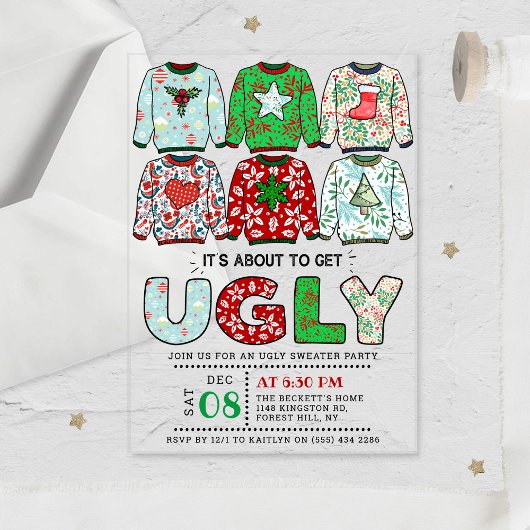 Weihnachts-Weihnachtsfeier Acryleinladungen