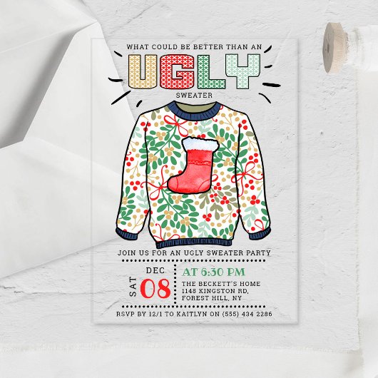 Weihnachts-Weihnachtsfeier Acryleinladungen