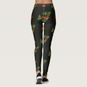 Weihnachts-Weihnachtsfeier Blätter und Sternenmust Leggings (Rückseite)