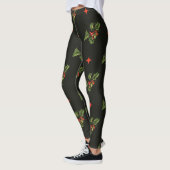 Weihnachts-Weihnachtsfeier Blätter und Sternenmust Leggings (Links)