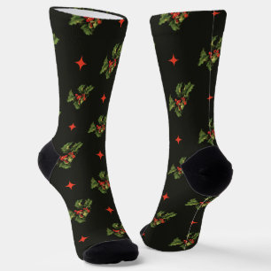 Weihnachts-Weihnachtsfeier Blätter und Sternenmust Socken