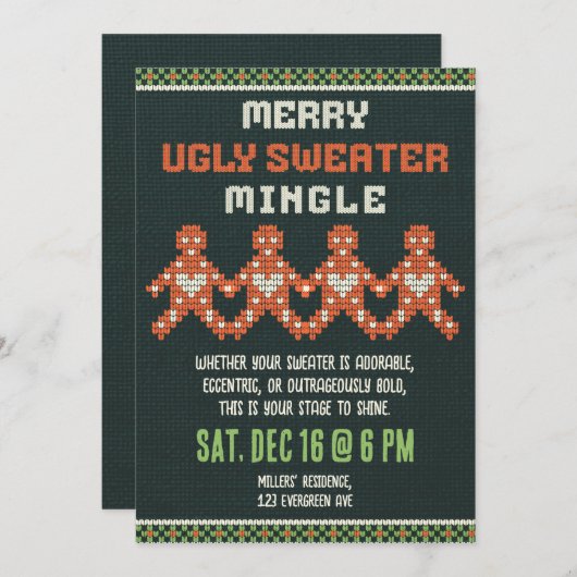 Weihnachts-Weihnachtsfeier Einladung (Vorne/Hinten)