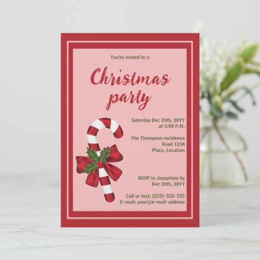 Weihnachts-Weihnachtsfeier Einladung (Stehend Vorderseite)