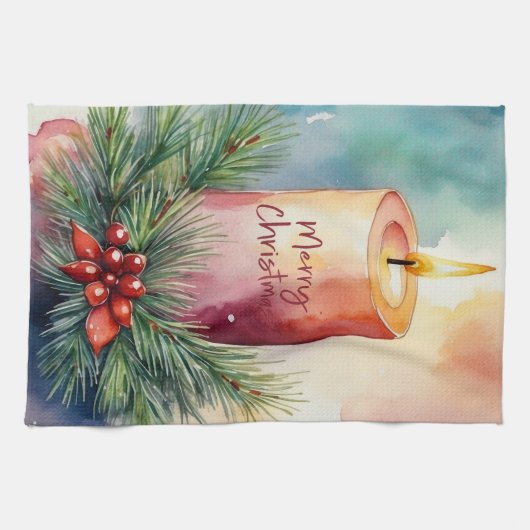 Weihnachts-Weihnachtsfeier Geschirrtuch (Horizontal)