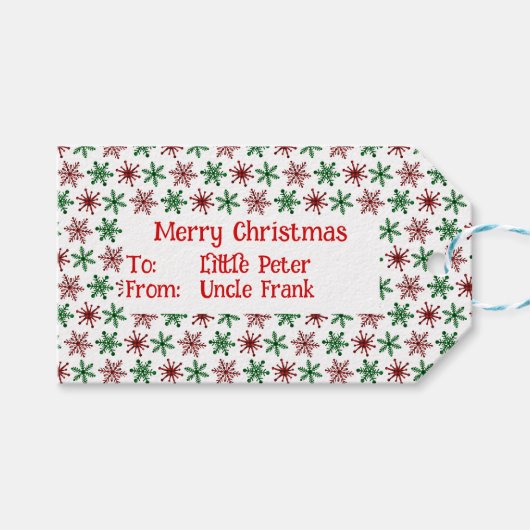 Weihnachts-Weihnachtsfeier Kariert Geschenkanhänger (Vorderseite (Horizontal))