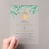 Weihnachts-Weihnachtsfeier mit Aquarellkiefern Acryleinladungen (Insitu (Handheld))