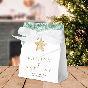 Weihnachts-Weihnachtsfeier mit Aquarellkiefern Geschenkschachtel