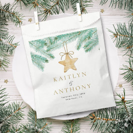 Weihnachts-Weihnachtsfeier mit Aquarellkiefern Geschenktütchen