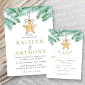 Weihnachts-Weihnachtsfeier mit Aquarellkiefern RSVP Karte